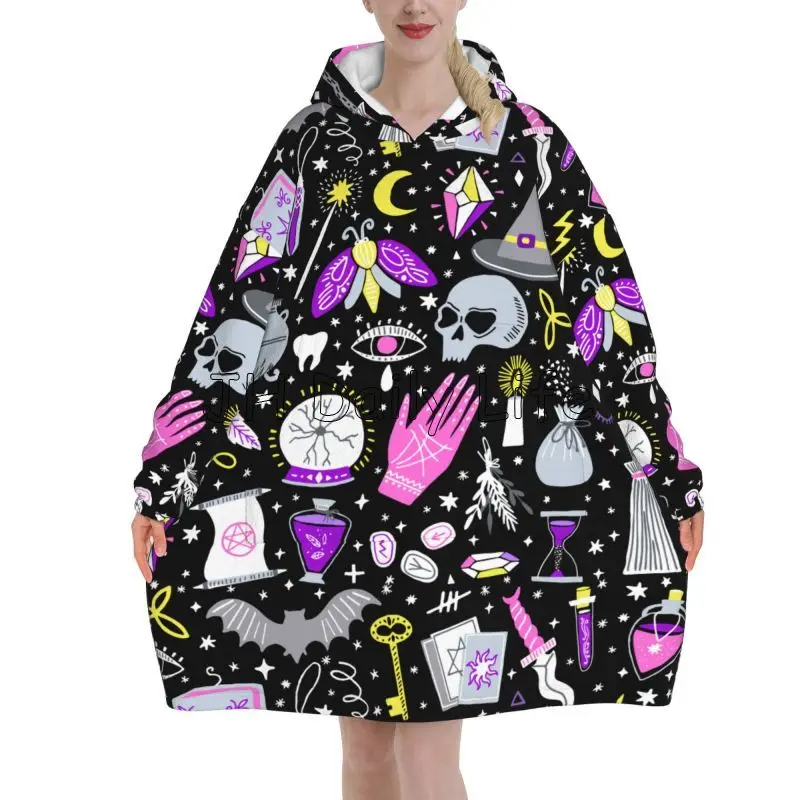 Magic Witchy Goth Oversized Bl - огляд і ціна Sherpa Hoodie Fleece