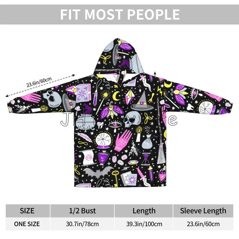 Magic Witchy Goth Oversized Bl - огляд і ціна Sherpa Hoodie Fleece